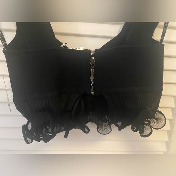 Herve Leger Ruffled Bra Top in Black - Picture 6 of 8